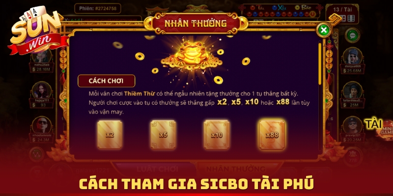 Cách tham gia Sicbo Tài Phú