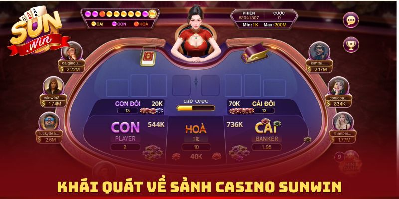 Khái quát về sảnh Casino Sunwin