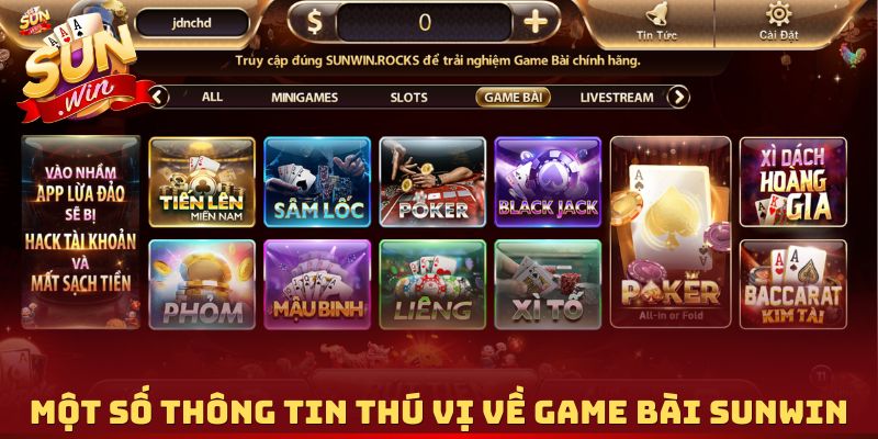 Một số thông tin thú vị về game bài Sunwin
